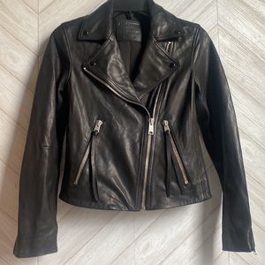 NEW All Saints Dalby biker jacket leather black Moto 4